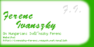 ferenc ivanszky business card